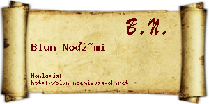 Blun Noémi névjegykártya